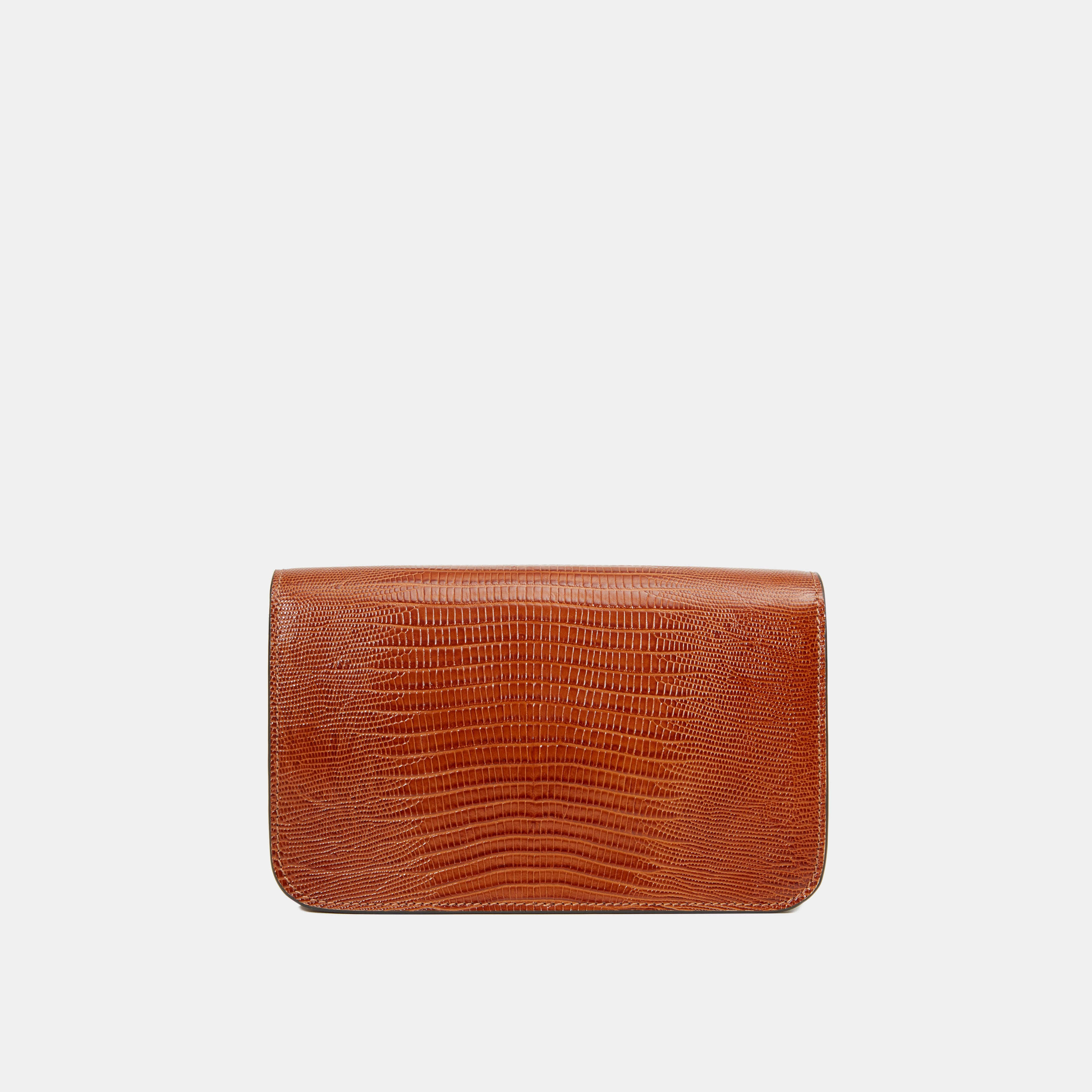 Le Sac Baguette Printed Lizard Camel