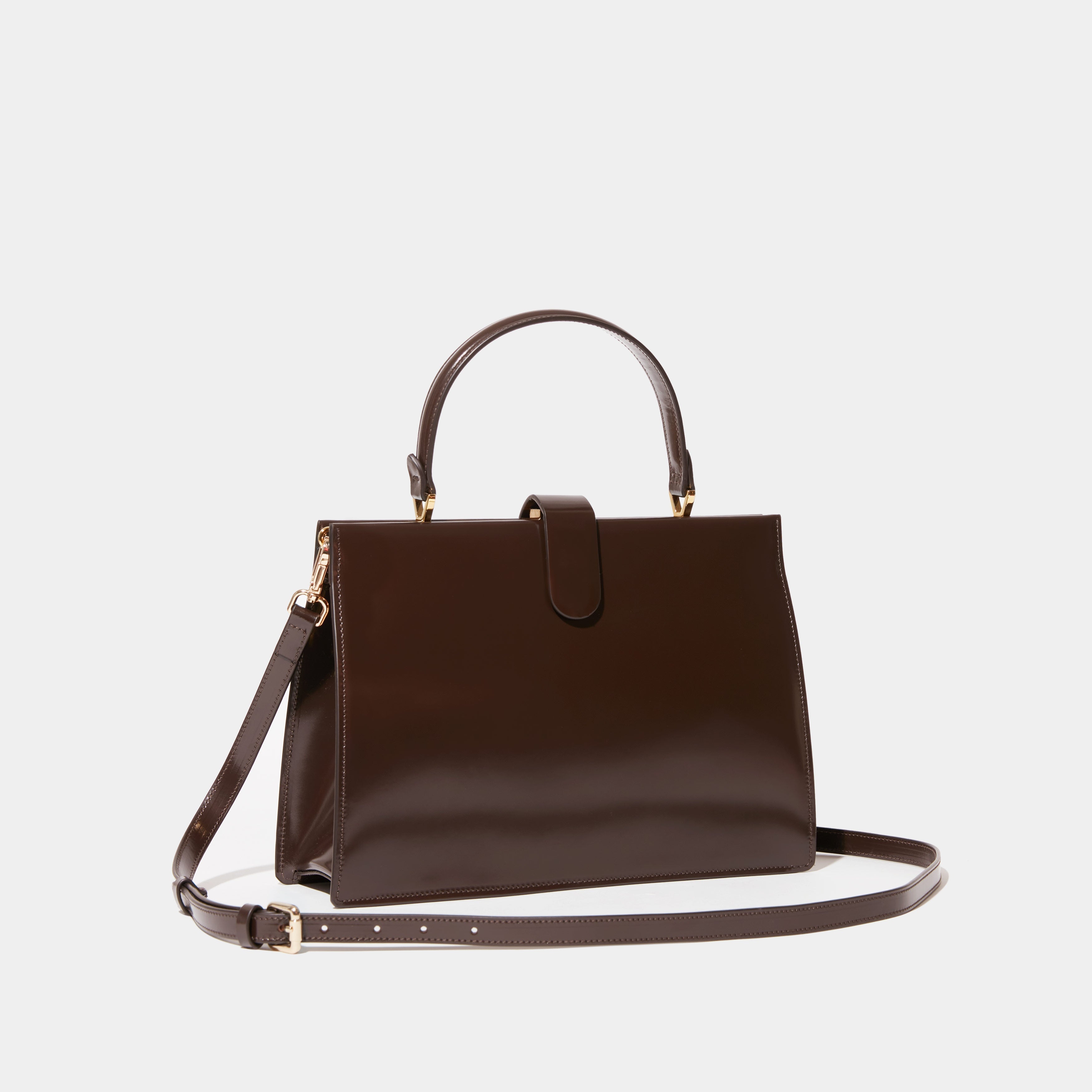 Le sac Elegant 
Brown Patent Leather