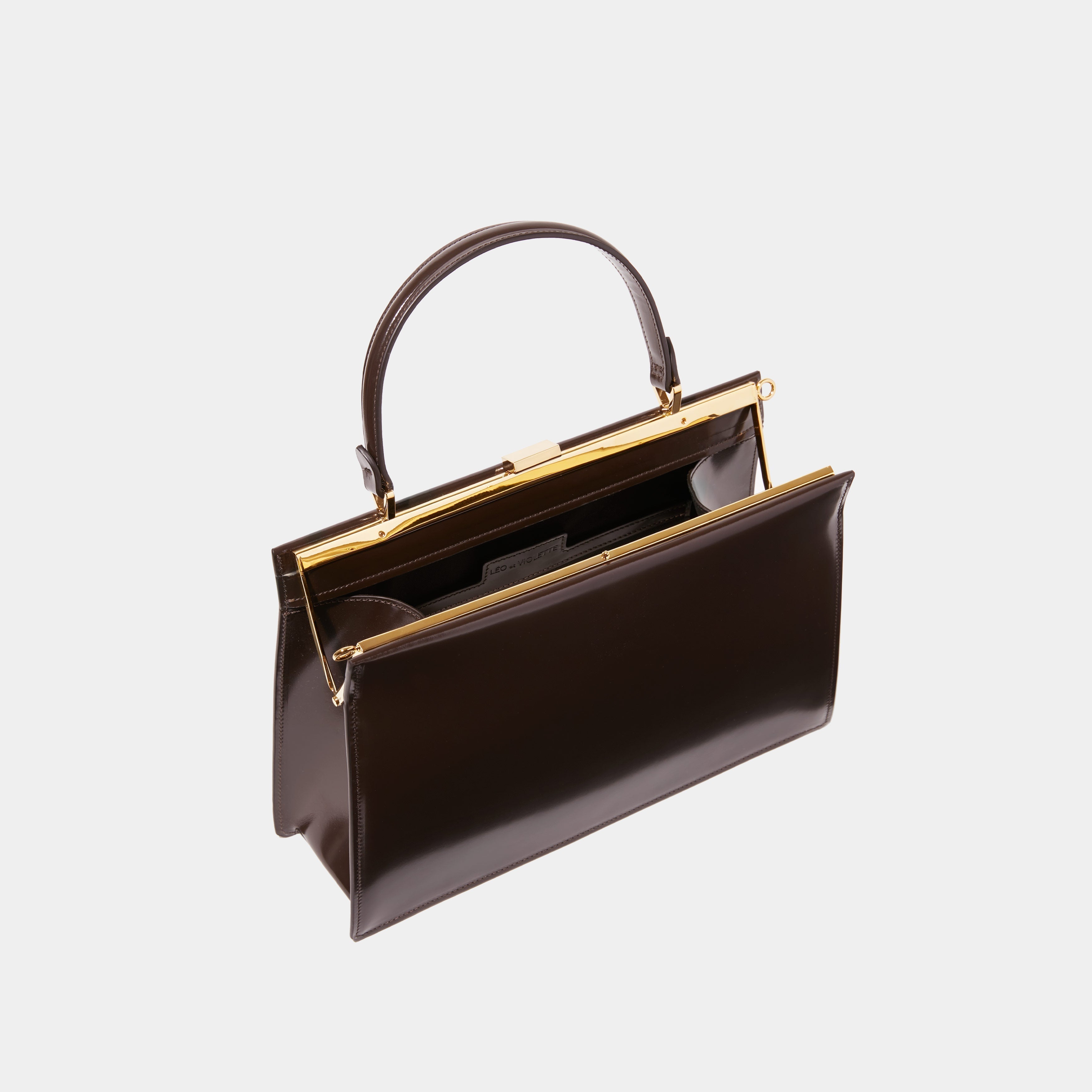 Le sac Elegant 
Brown Patent Leather
