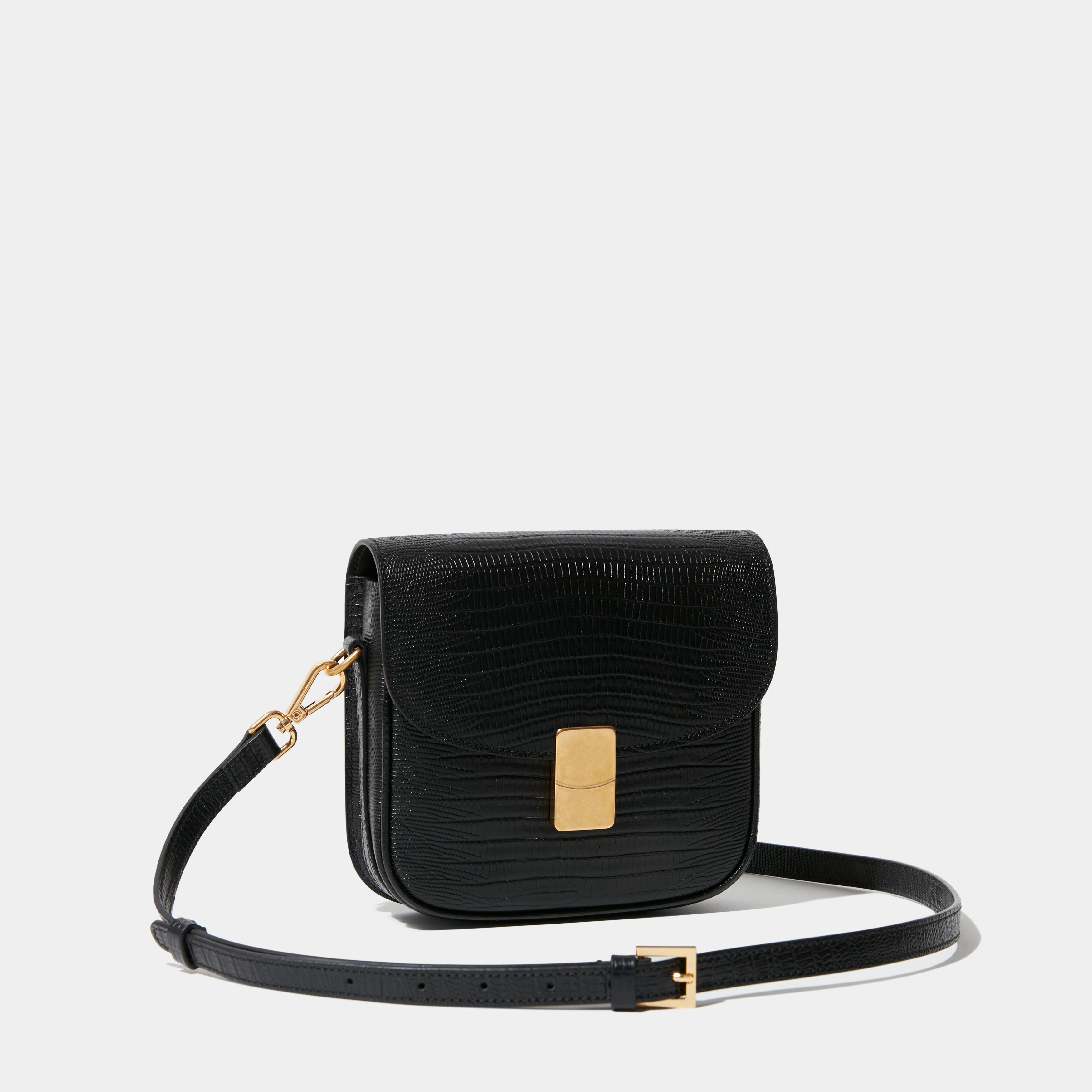 Le Mini Nova Printed Lizard Black