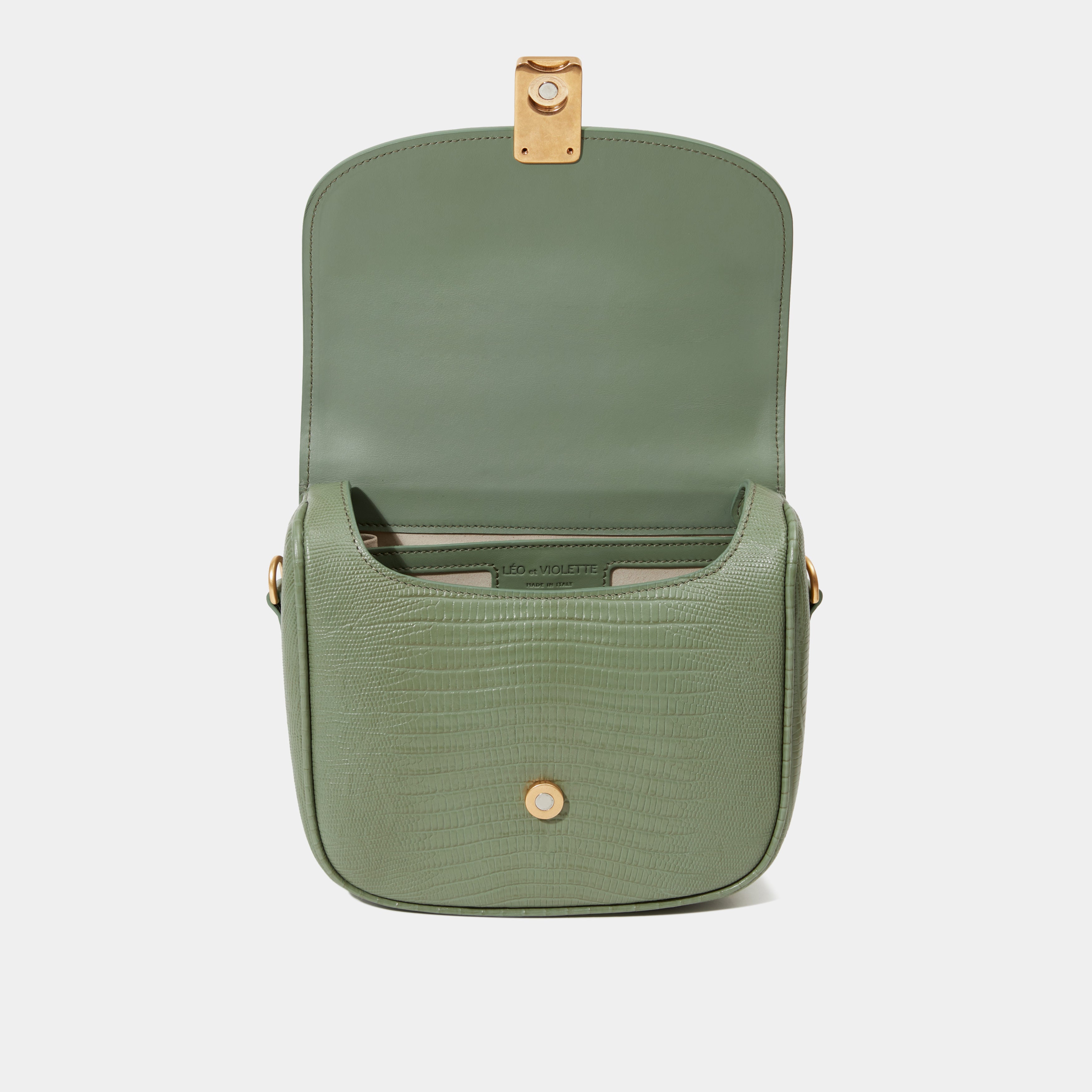 Le Nova Printed Lizard Almond Green