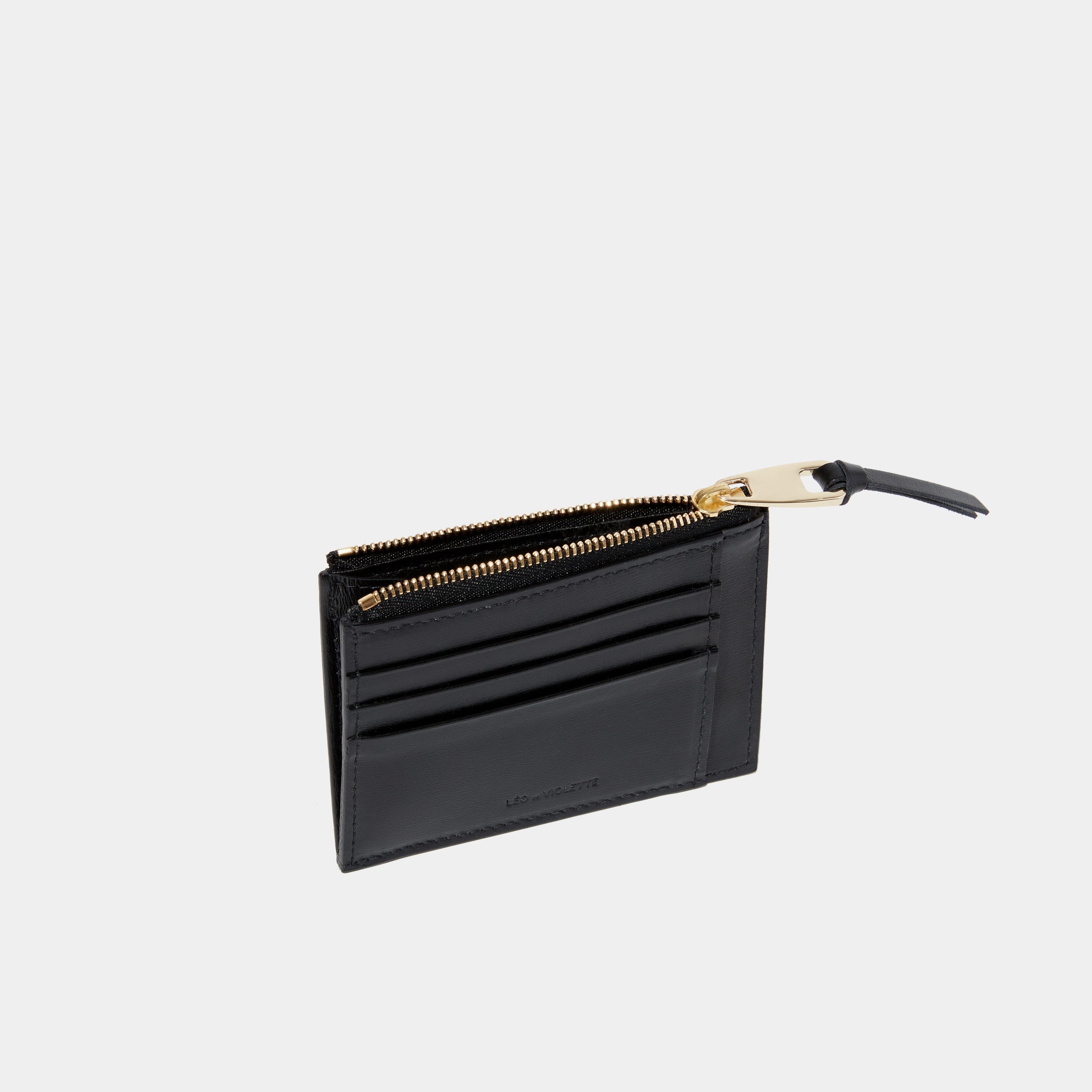 Le Porte-cartes ID Zippé Black Liégé