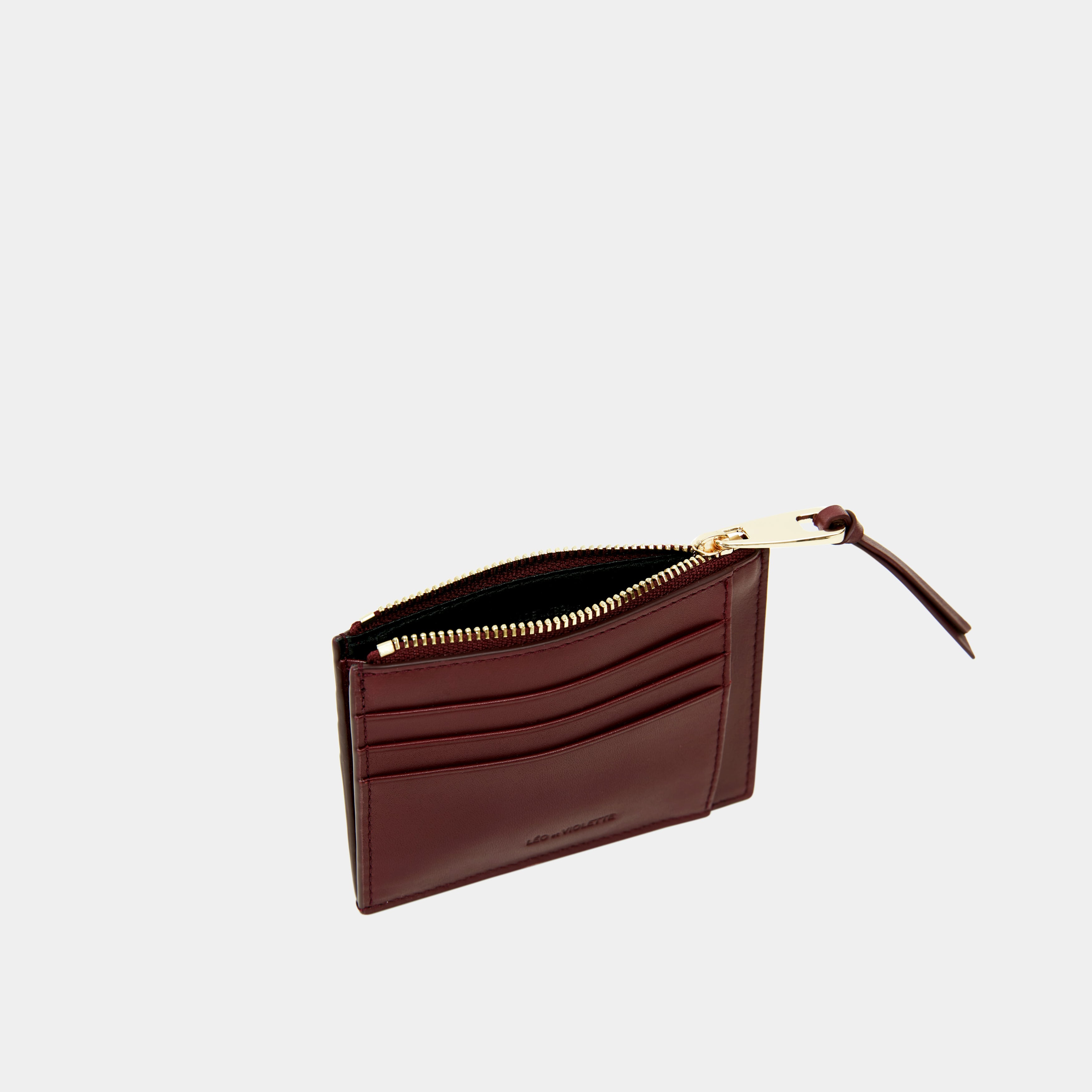 Le Porte-cartes ID Zippé Burgundy
