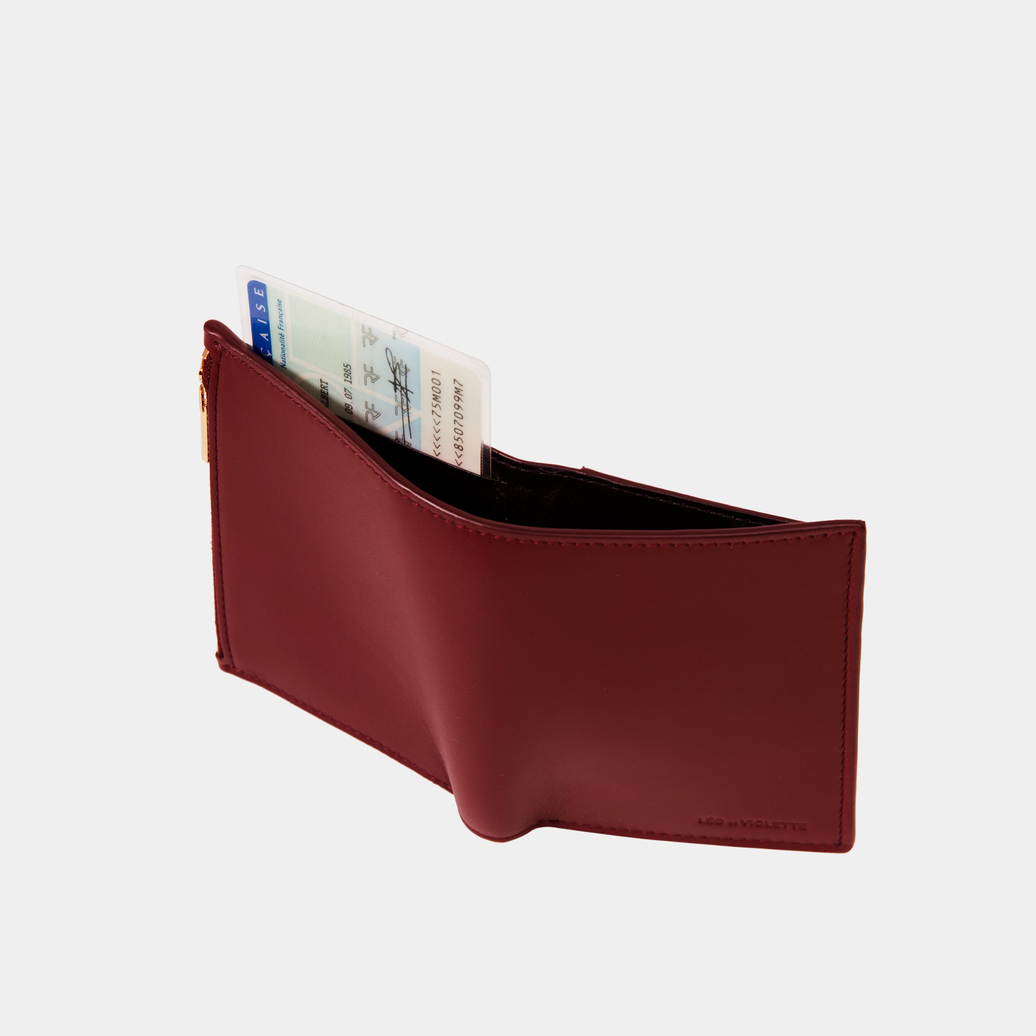 Le Portefeuille Zippé Burgundy