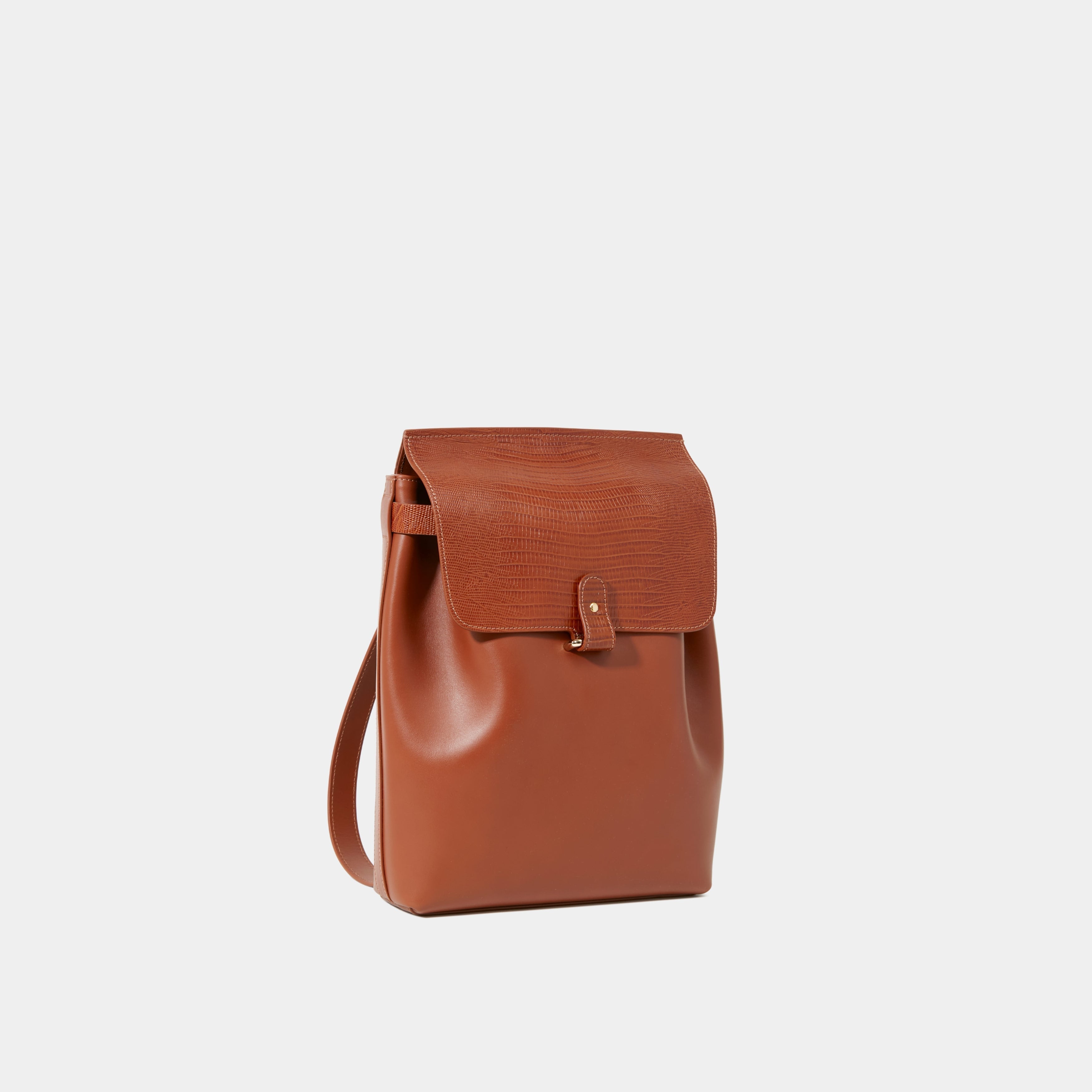 Le Backpack Printed Lizard Camel