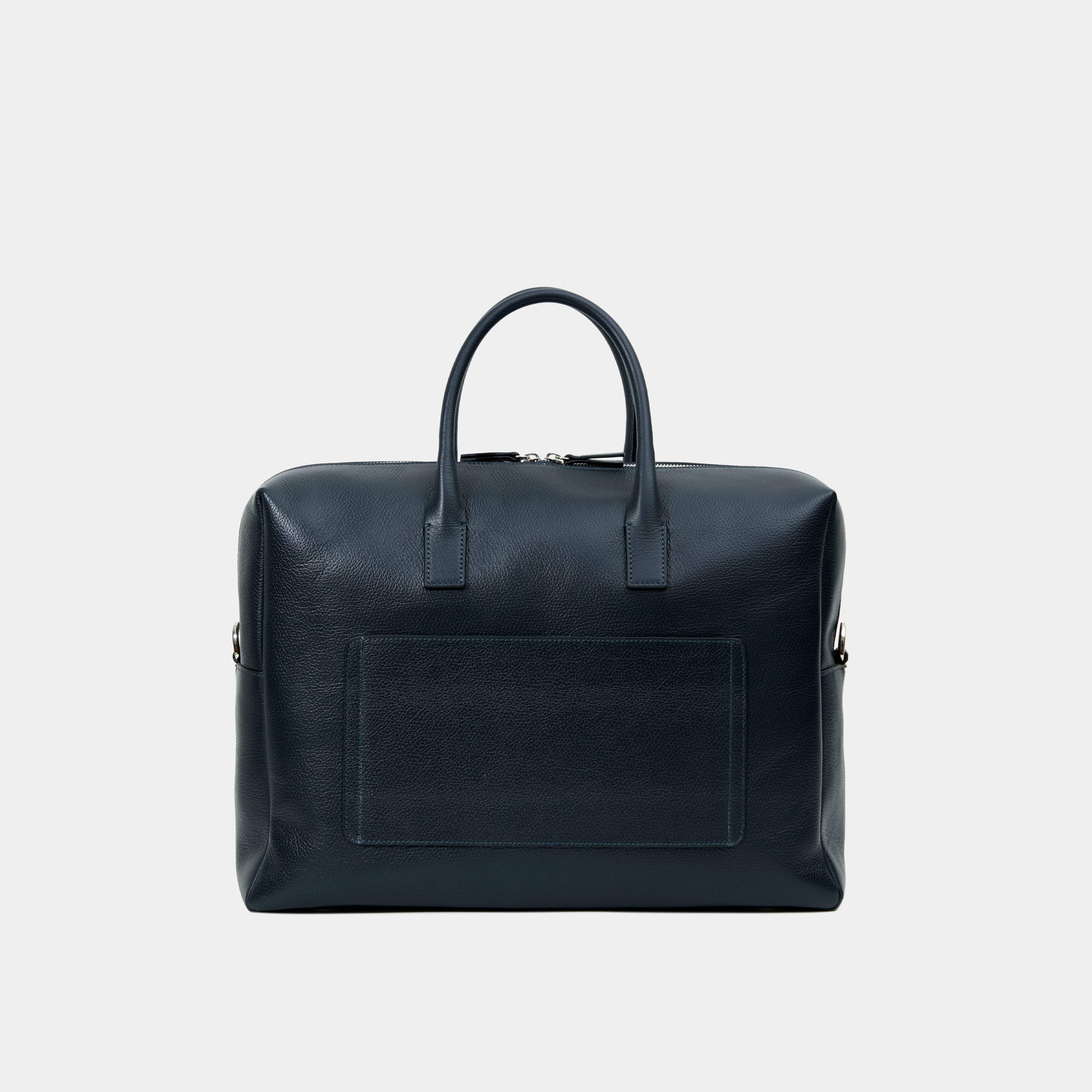 Le Compact Weekender Blue Pebbled Leather