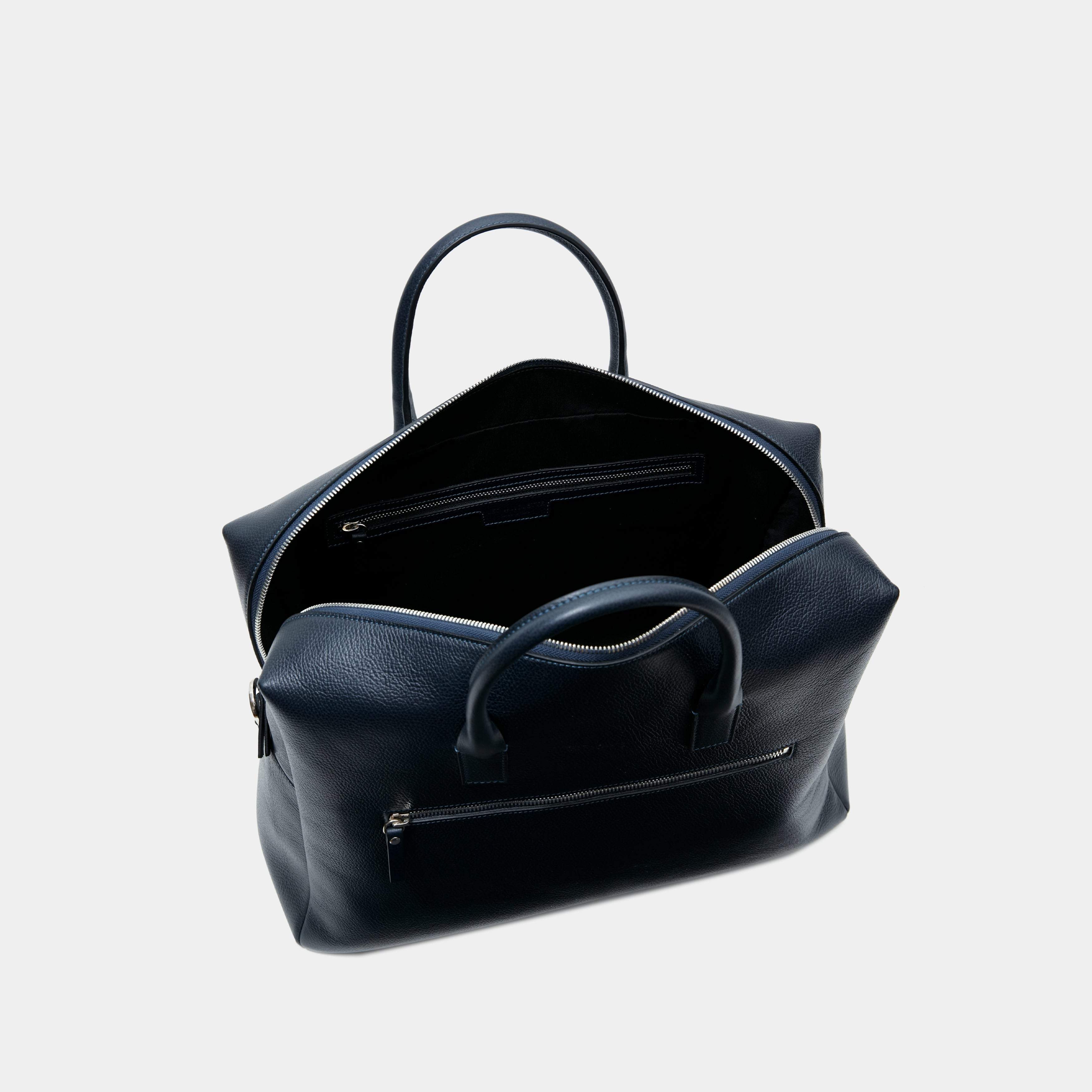 Le Compact Weekender Blue Pebbled Leather