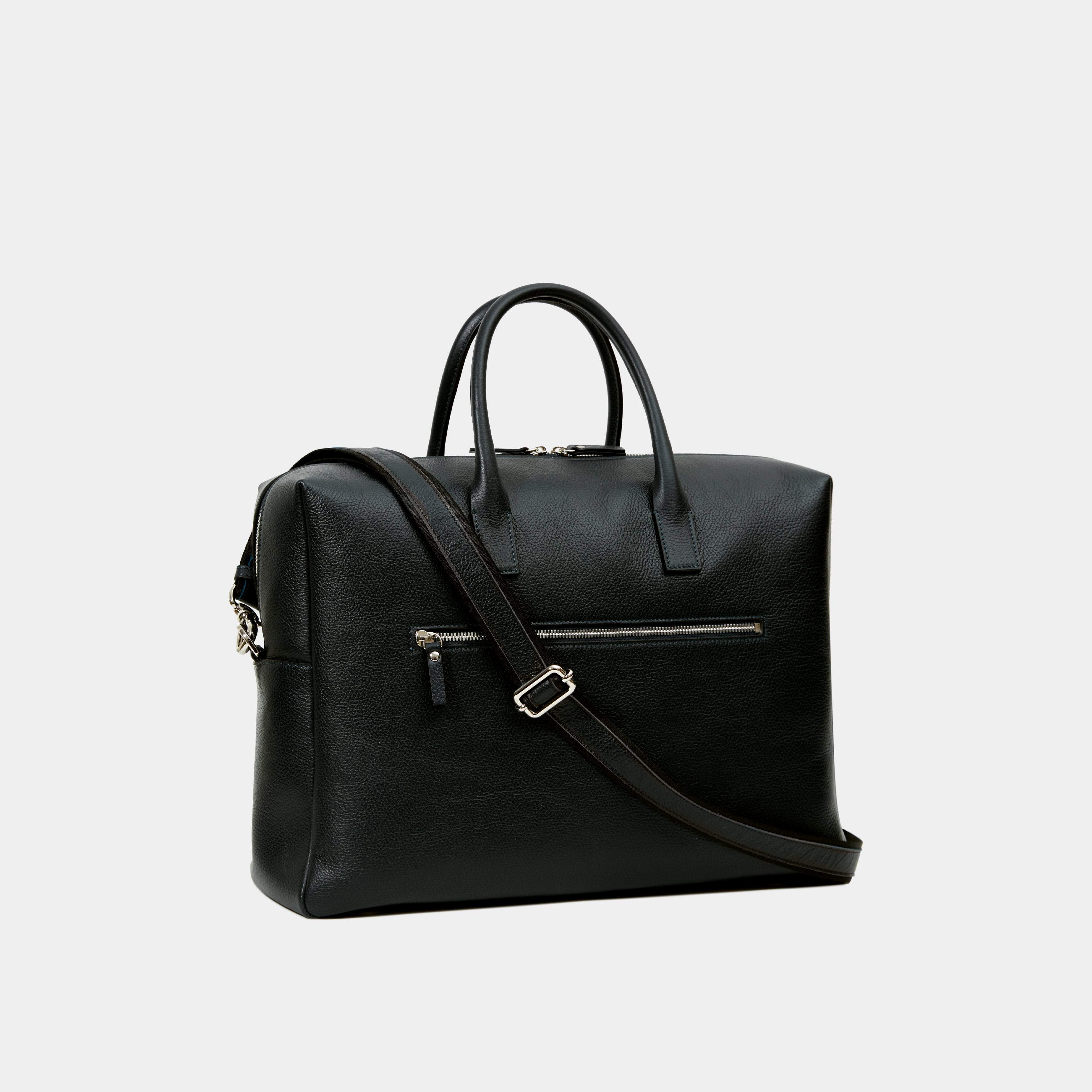 Le Compact Weekender Black Pebbled Leather