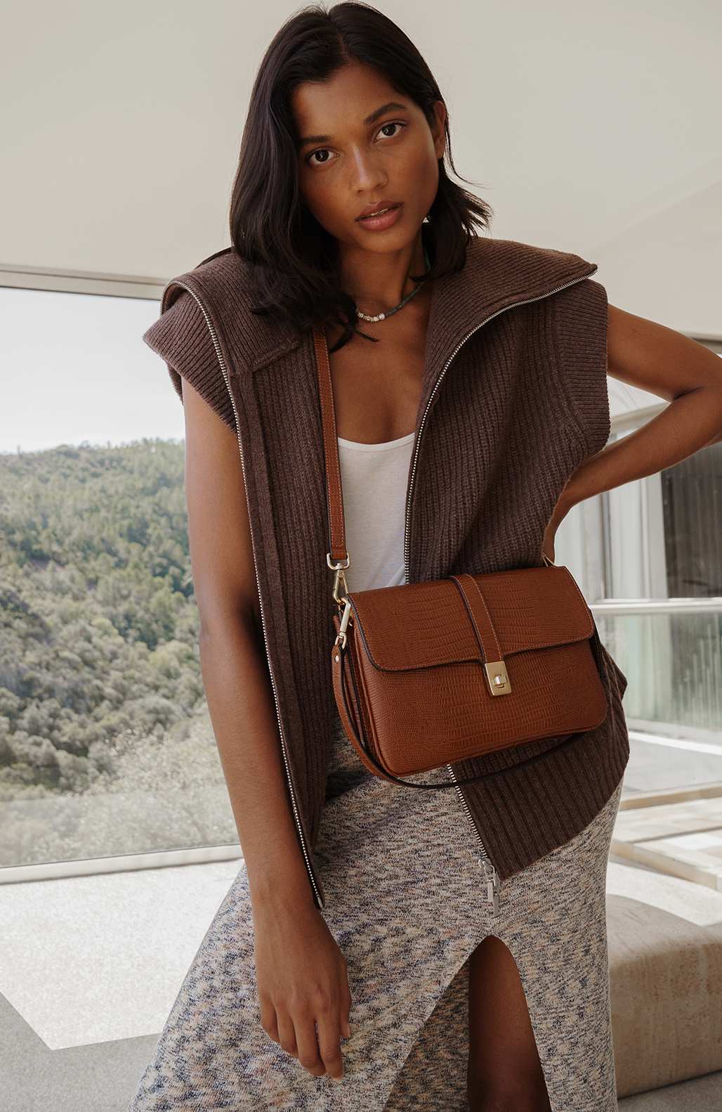 Le Dalia Printed Lizard Camel