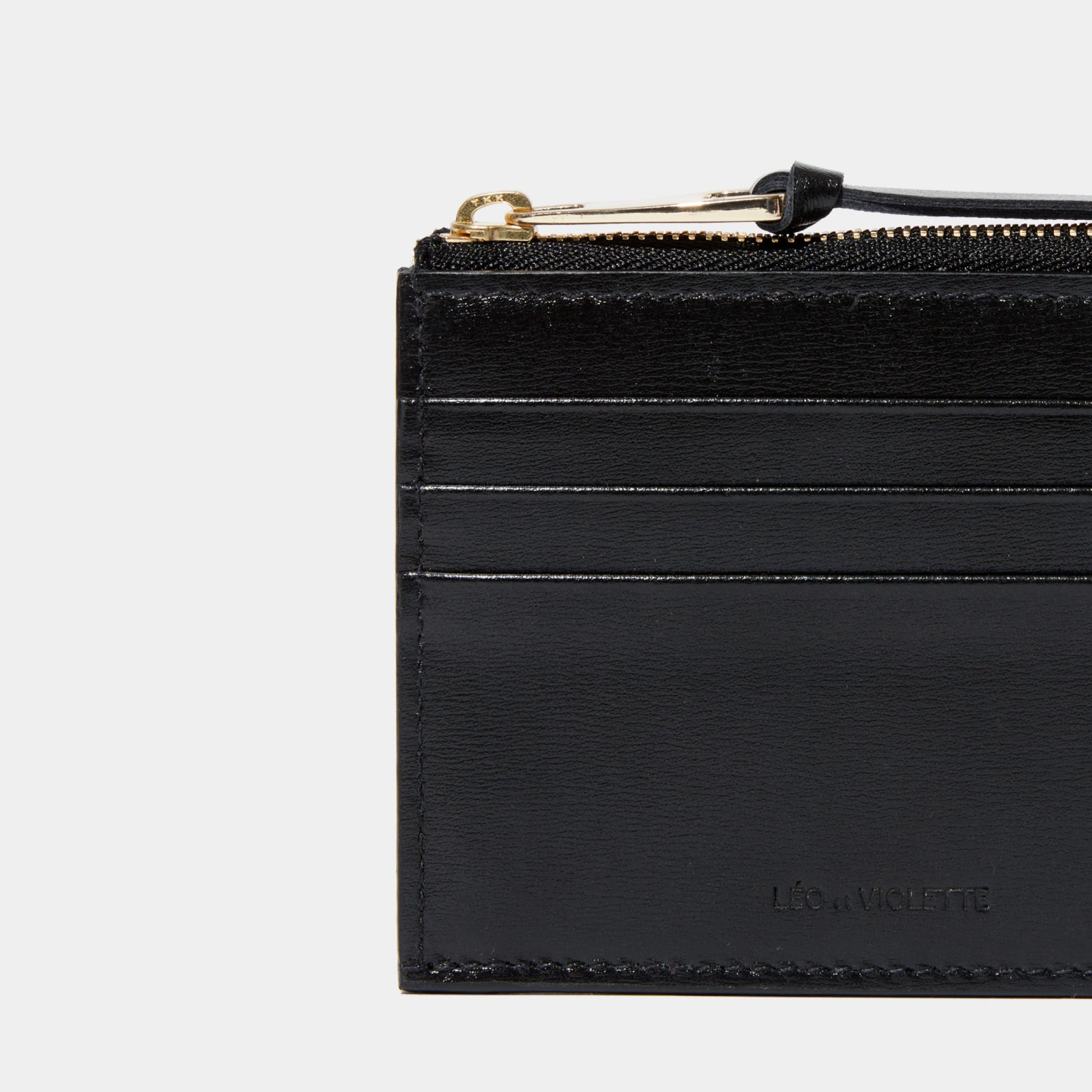 Le Porte-cartes ID Zippé Black Liégé