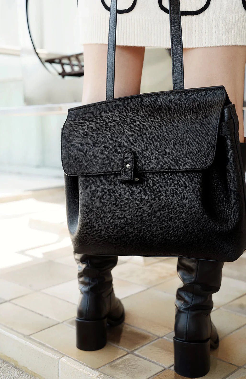 Le Primo Black Pebbled Leather