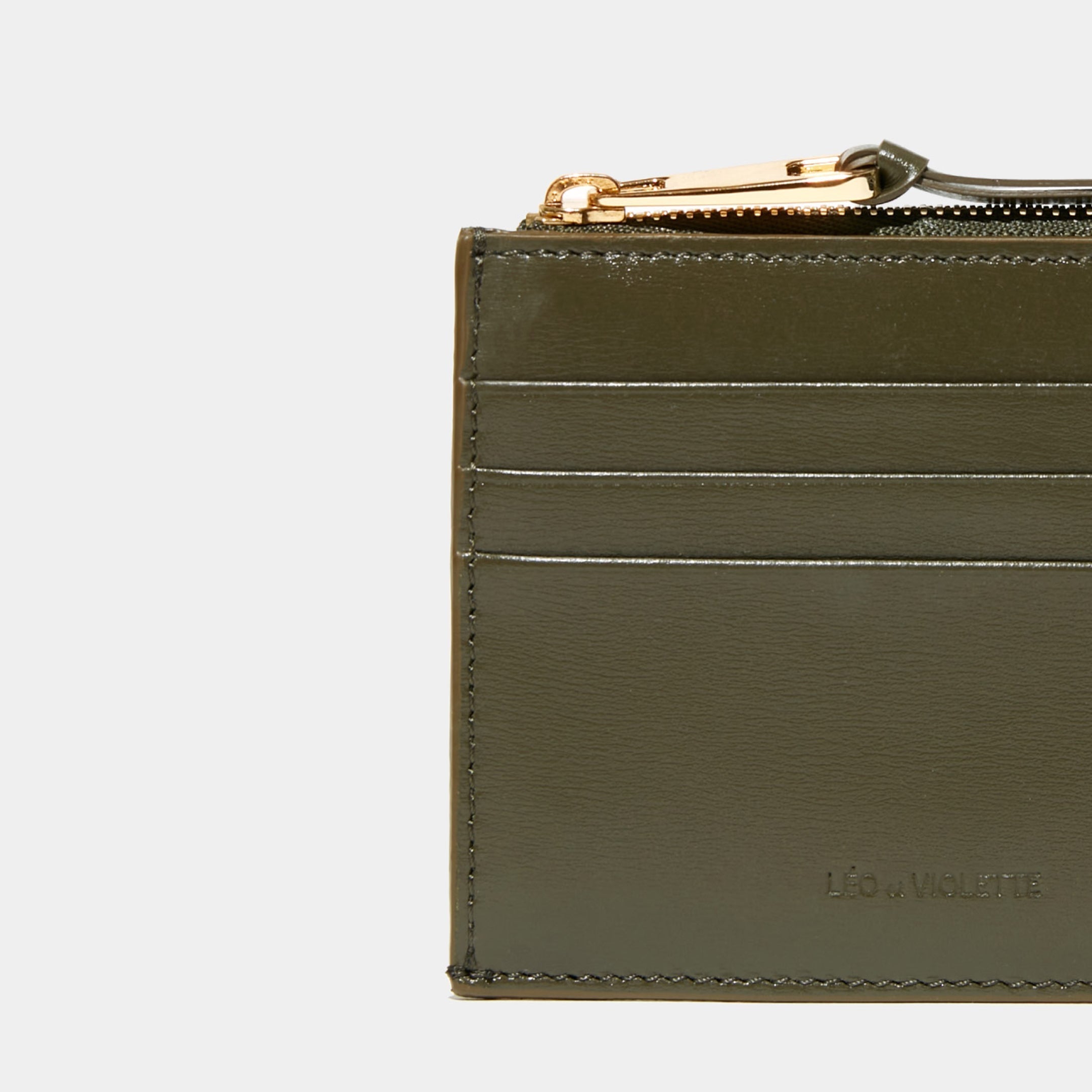 Le Porte-cartes ID Zippé Khaki Liégé