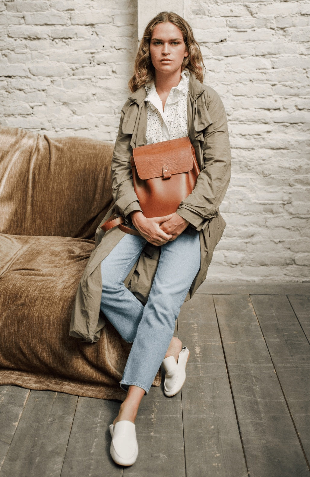 Le Backpack Printed Lizard Camel