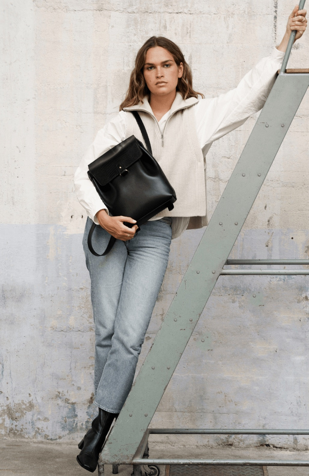 Le Backpack Printed Lizard Black