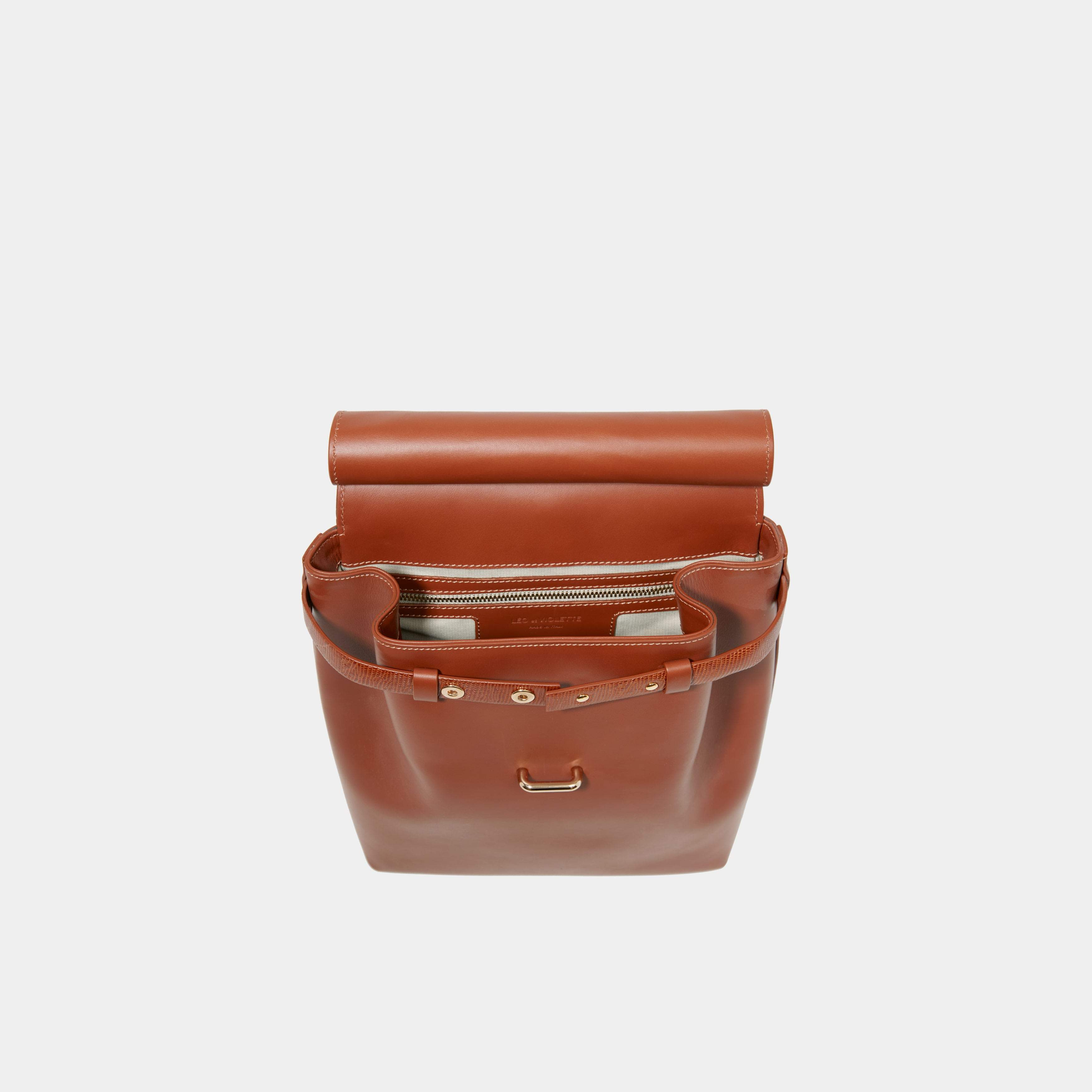 Le Backpack Printed Lizard Camel