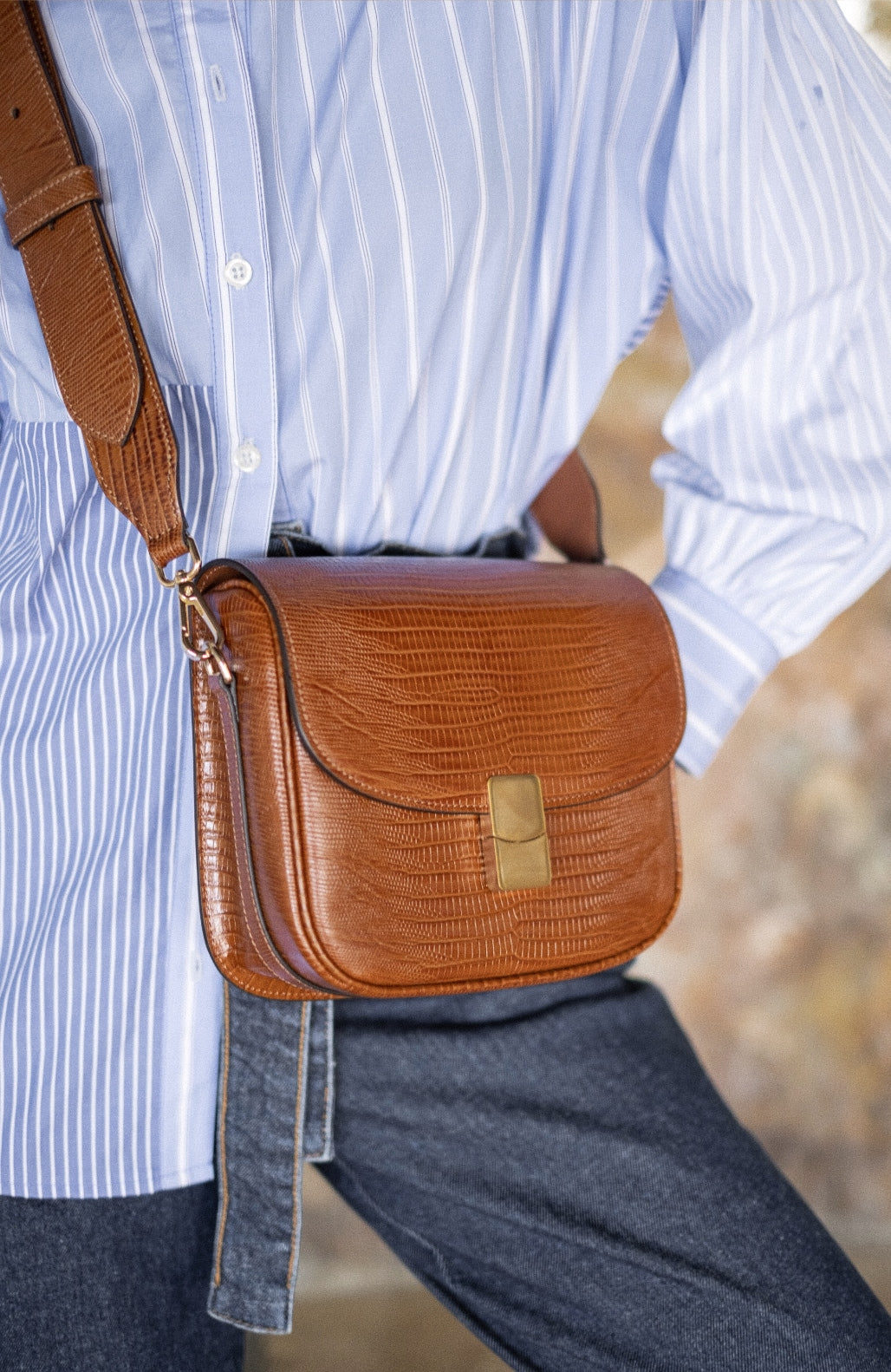 Le Nova Printed Lizard Camel