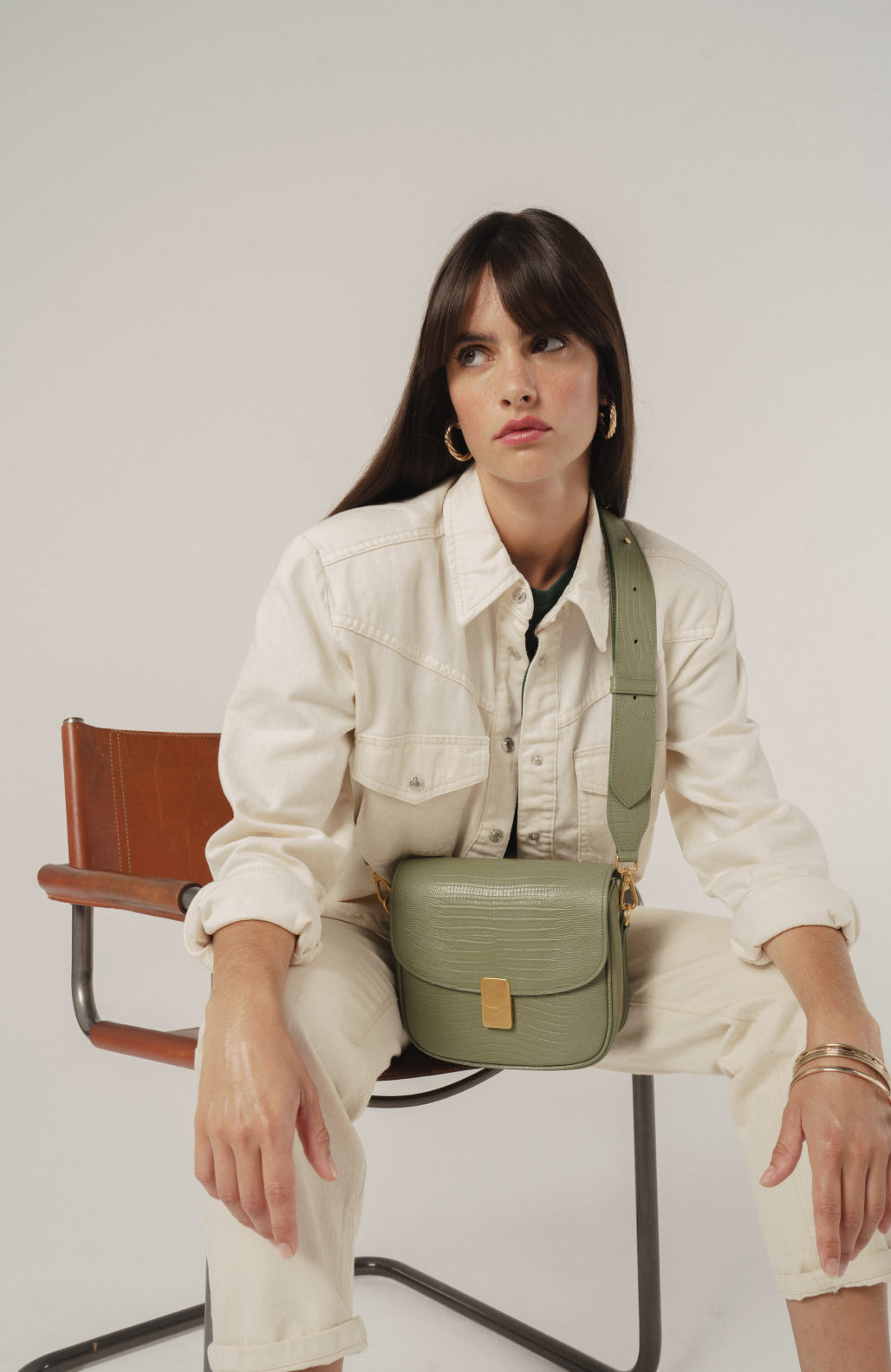 Le Nova Printed Lizard Almond Green